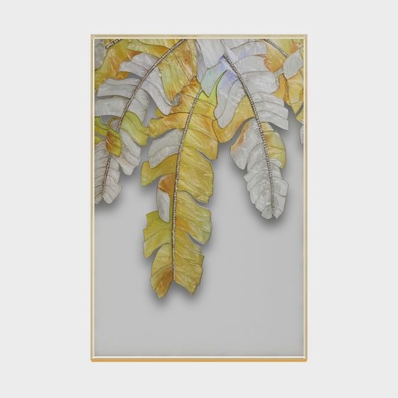 Golden Fern Wall Art 3D Model