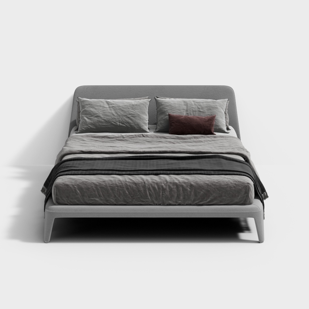 Schlafzimmer Doppelbett im Wabi-Sabi Stil