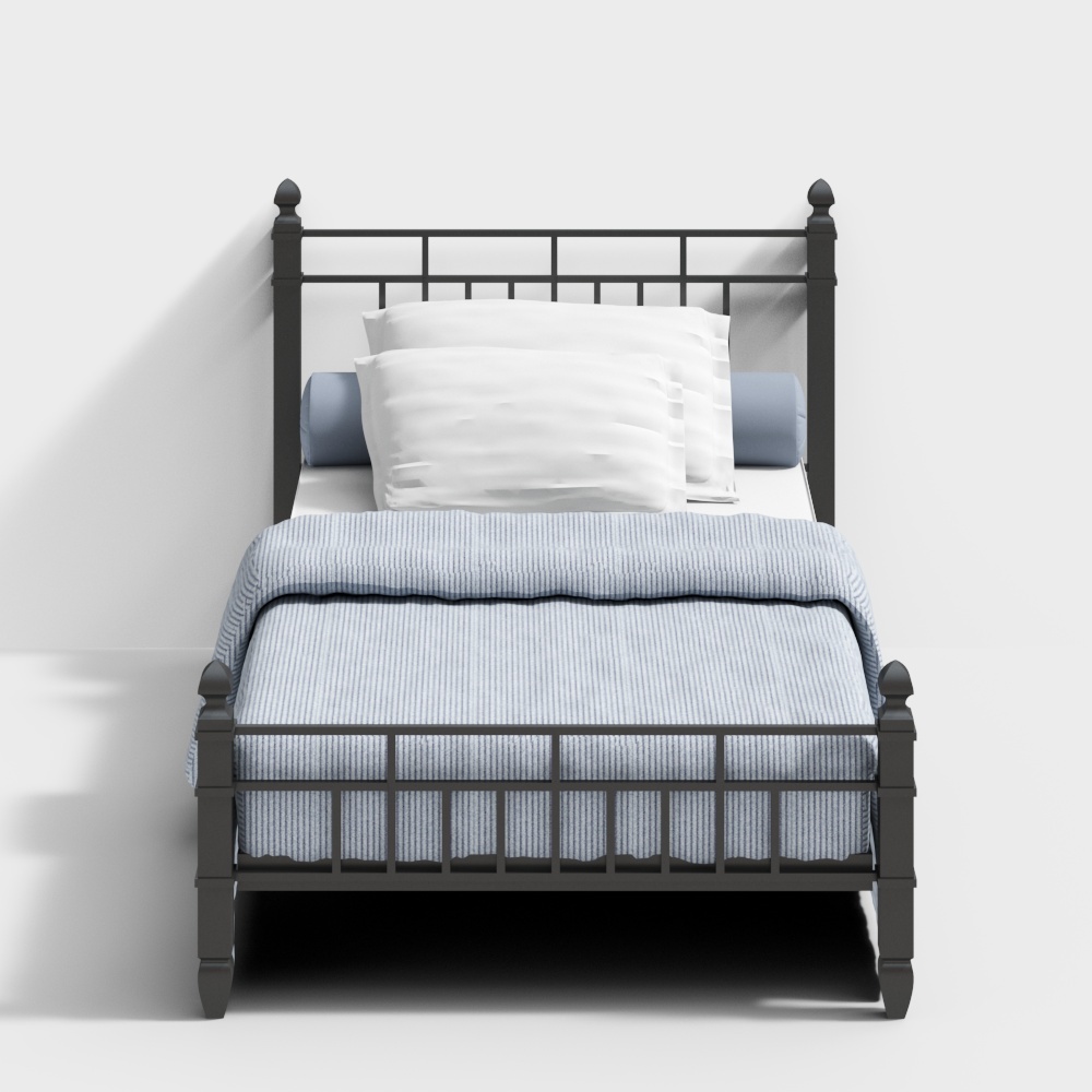 Vintage Iron Bed 3D Model – Classic Metal Frame Design