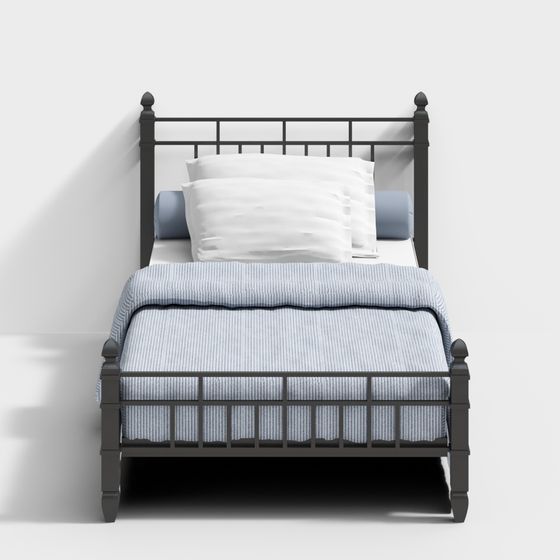 Vintage Iron Bed 3D model for Modern Design