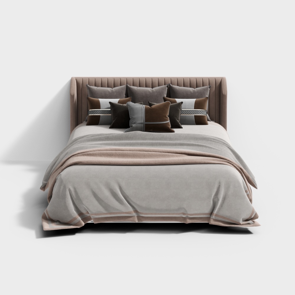 Modernes erschwingliches Luxus-Schlafzimmer mit Doppelbett