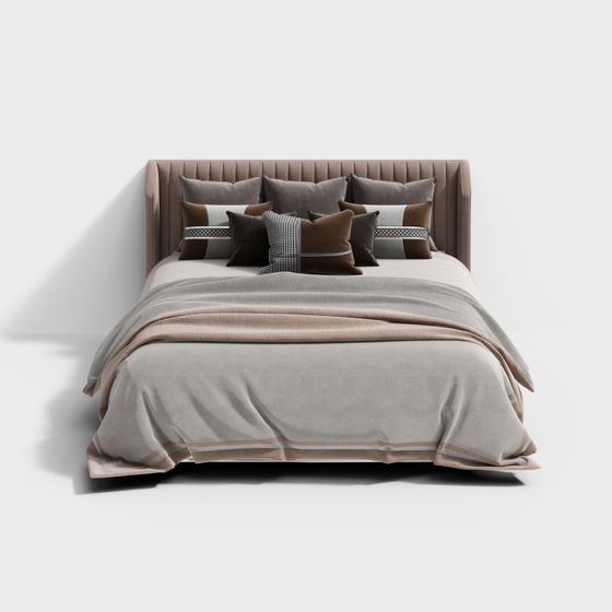 Modernes erschwingliches Luxus-Schlafzimmer mit Doppelbett