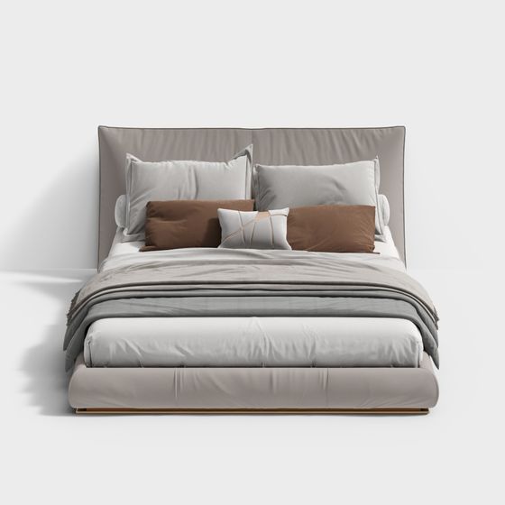 Modern Minimalist Bed 3D model