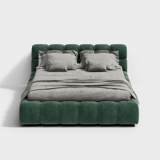 Velvet Dream 3D model Bed for Modern Interiors