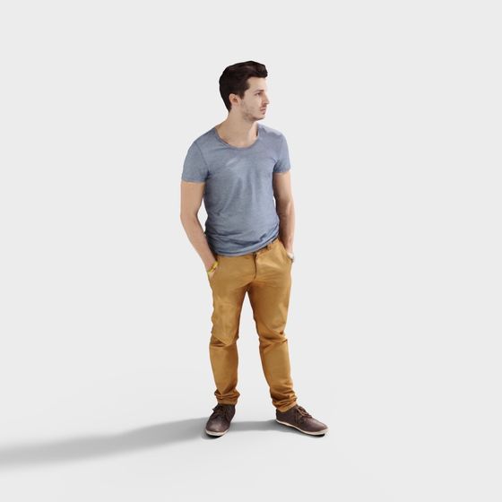 Trendy Young Man 3D Model for Design Projects