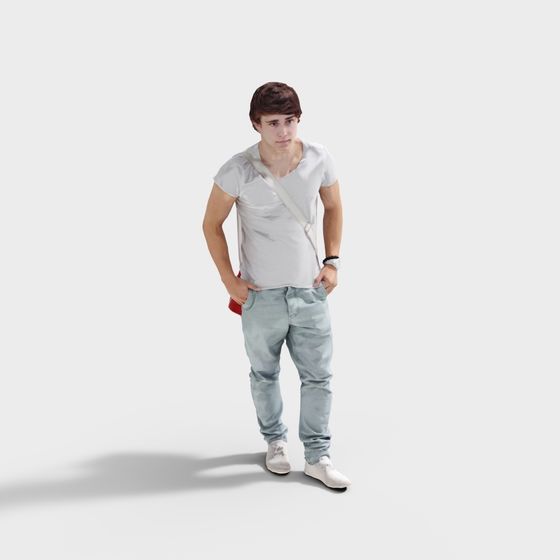 Stylish Low-Poly Character 3D model for Urban Scenes