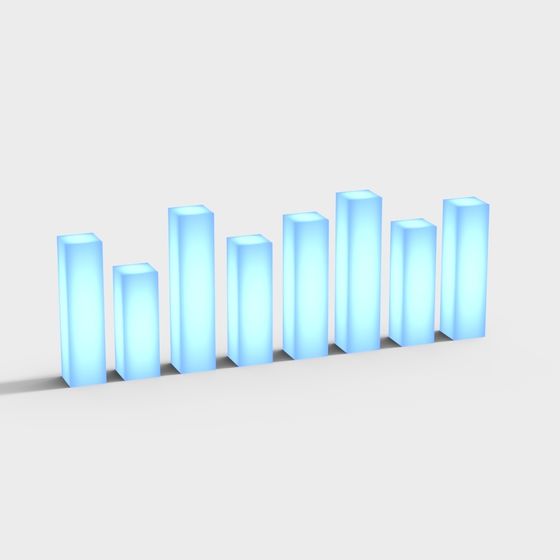 Futuristic Glowing Pillars 3D Model