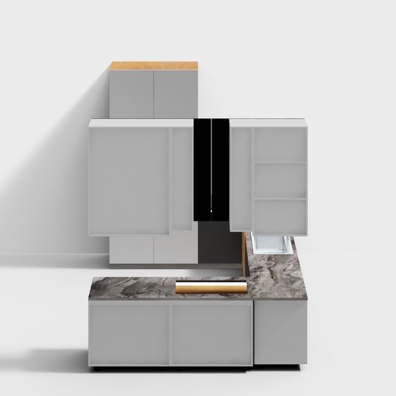 Stylish Urban TV Cabinet 3D model for Modern Interiors