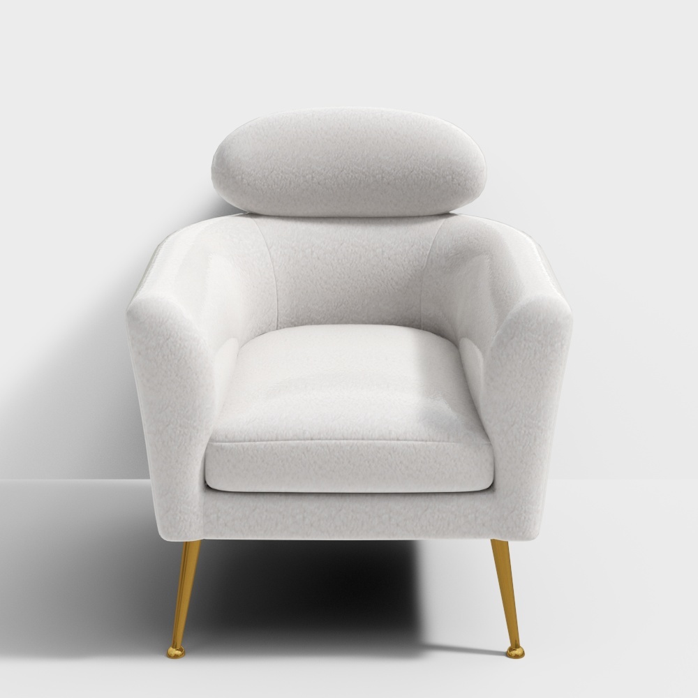 Snow Velvet Sofa 3D Model – Nordic Velvet Design