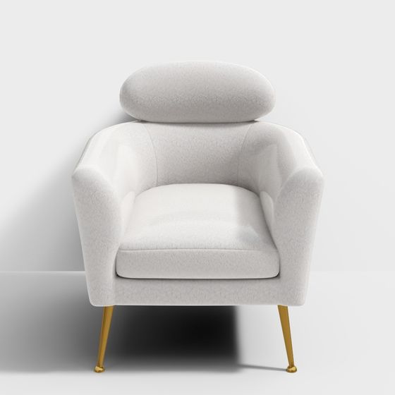 Snow Velvet Sofa 3D model