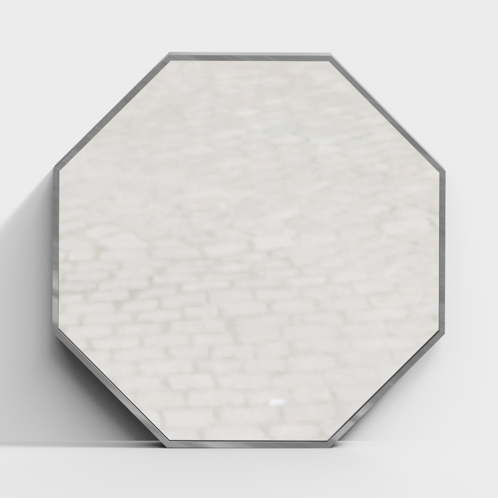 Specchio Decorativo Inco-Alluminio-Specchio Poligonale Tirare Argento AL06