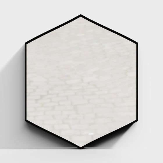 Unique Hexagonal Mirror 3D Model