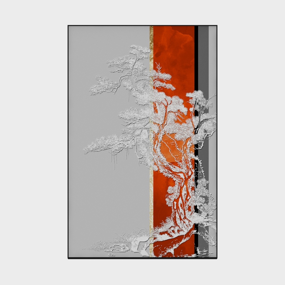 Jane - Stereoscopic Texture Painting - Hyunguan Decorative Painting - The Life of Pine Cypress