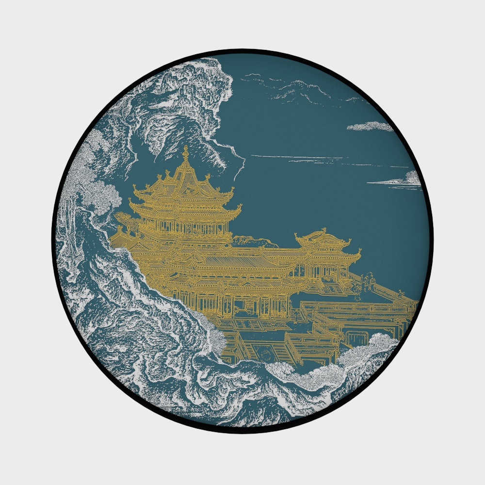 Jane on - stereoscopic texture painting - Xuanguan decorative painting - heavy building overlay A