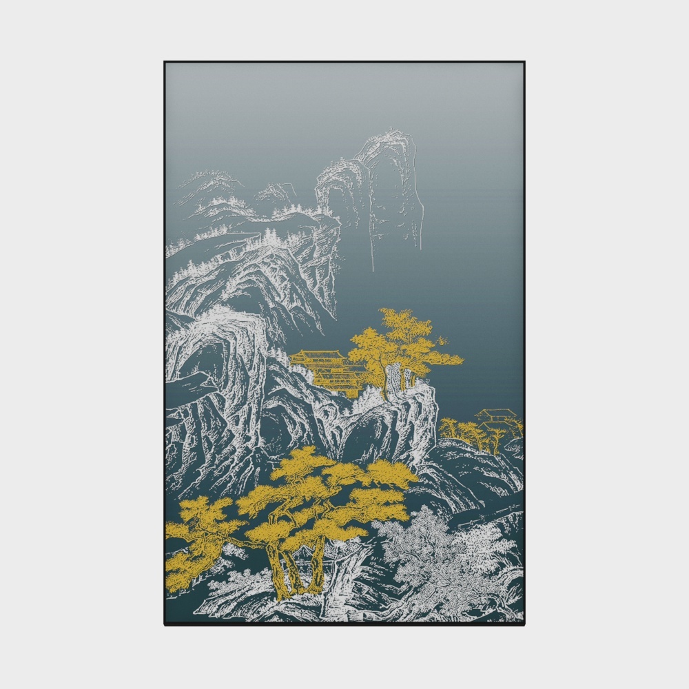 Jane on - stereoscopic texture painting - Xuanguan decorative painting - Yamashita Valley Hidden A