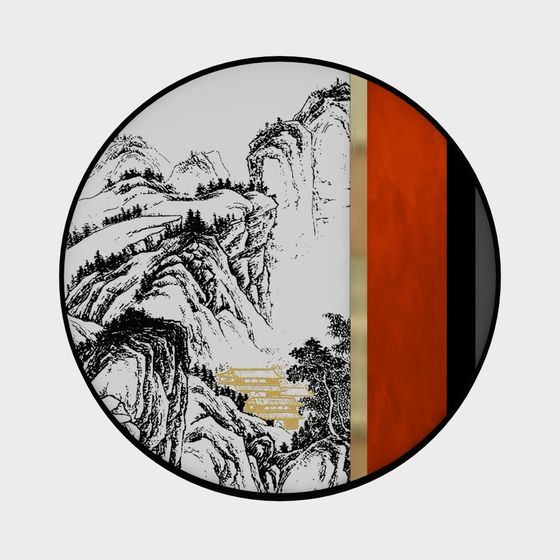 Ink-Wash Mountain Pavilion 3D model