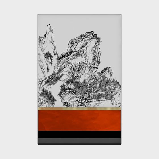 Traditional Ink Landscape 3D model