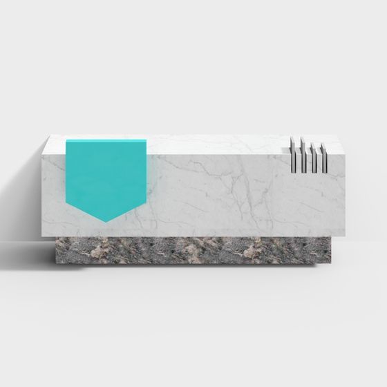 Urban Marble Reception Desk 3D model