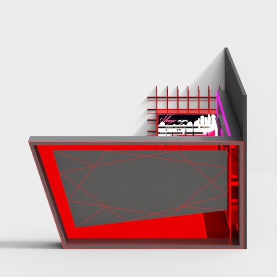 Futuristic Neon Reception Desk 3D model