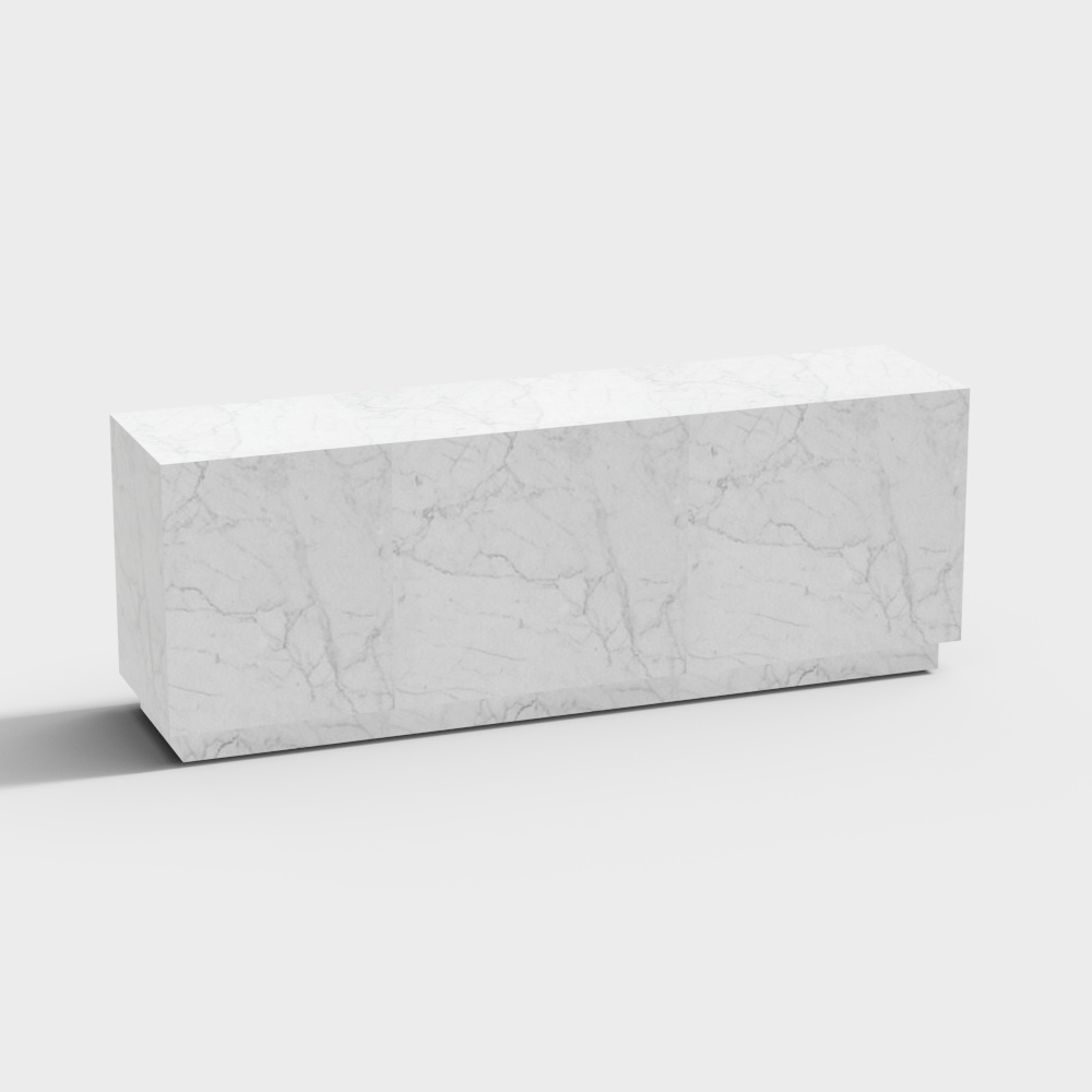 Elegant Marble Bench 3D Model Design