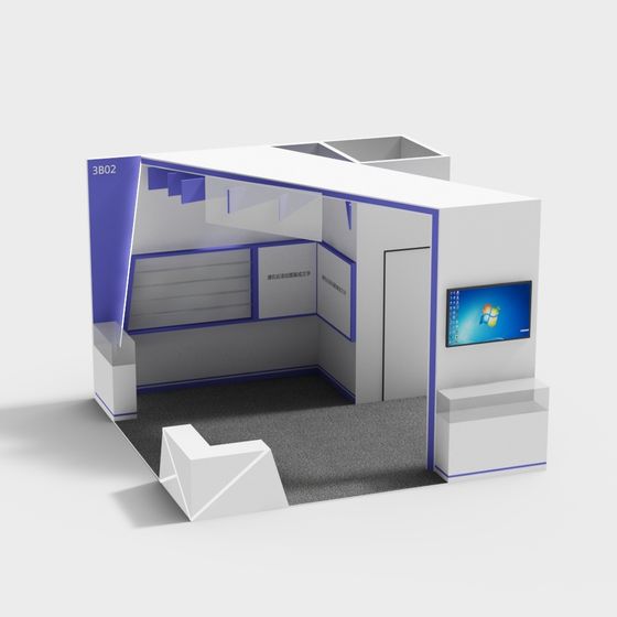 Low-Poly Expo Booth 3D model