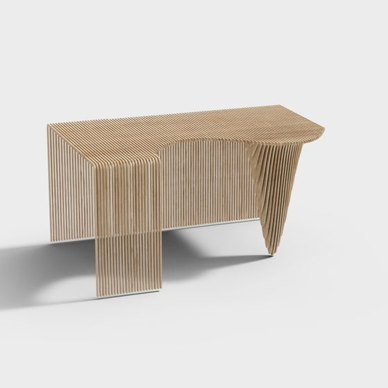 Folded Paper Art Table 3D model
