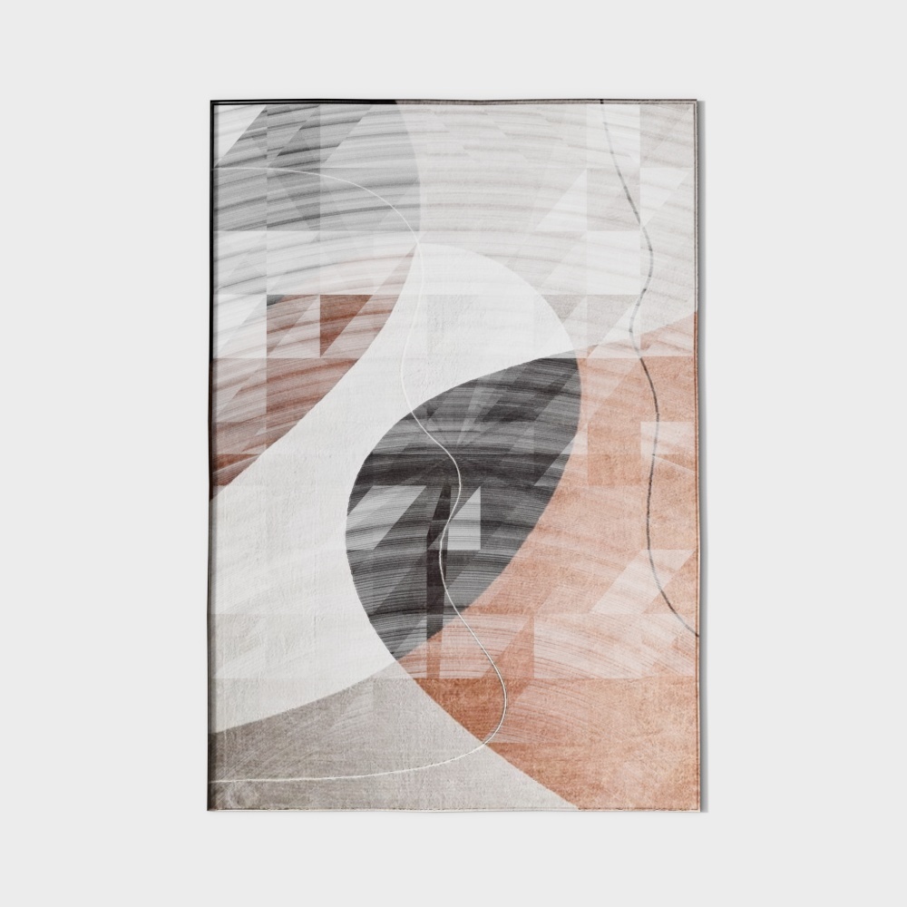 Modern fabric square carpet - printed carpet