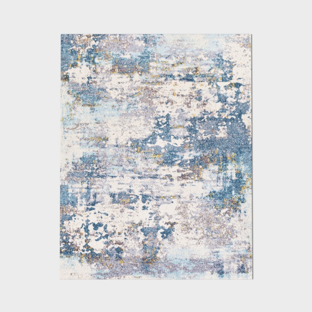 Modern fabric carpet - blue flower carpet