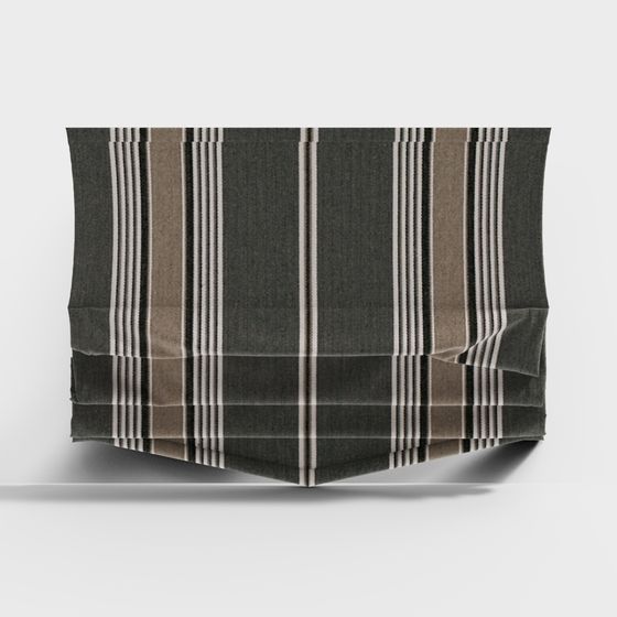 Elegant Striped Curtain 3D model for Modern Design