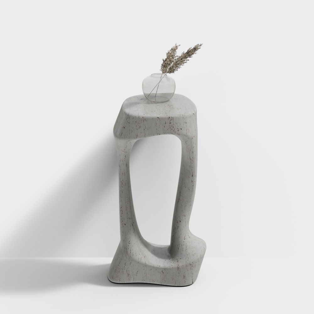 Concrete Vase Stand Low-Poly Model – Industrial Style