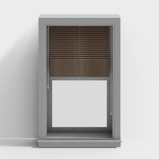Minimalist Window with Blinds 3D model