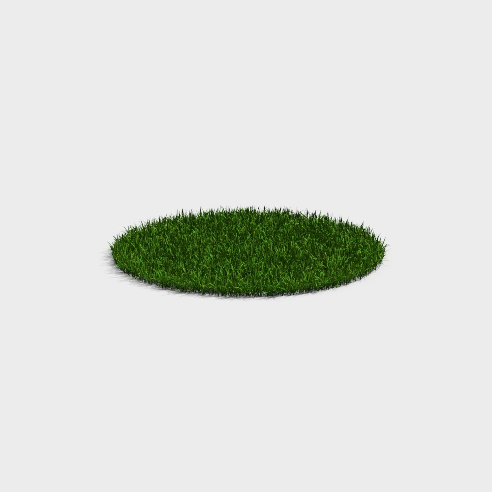 Vibrant Grass Circle 3D Model – Low-Poly Nature Asset