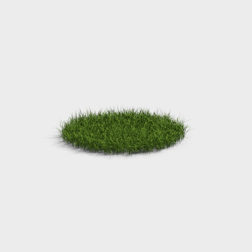 Vibrant Low-Poly Grass Cluster 3D Model – Natural Green Textures