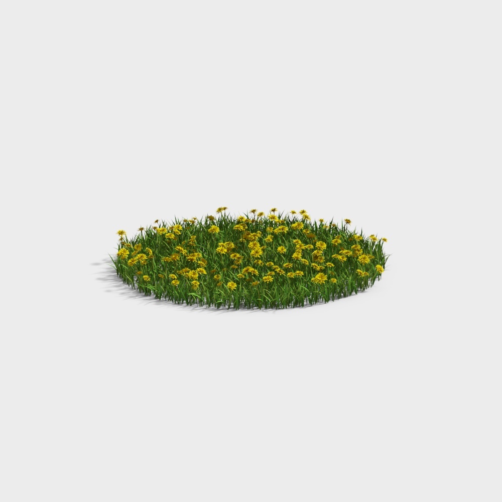 Wildflower Patch Low-Poly 3D Model – Nature Design
