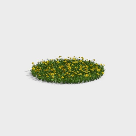 Wildflower Patch Low-Poly 3D Model