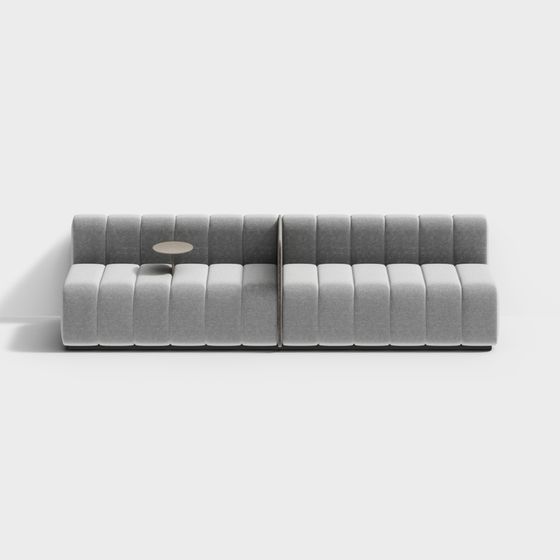 Stylish Low-Poly Gray Sofa 3D model for Interior Design