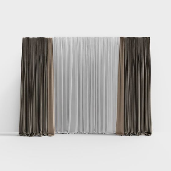 Elegant Curtain 3D Model for Interior Design