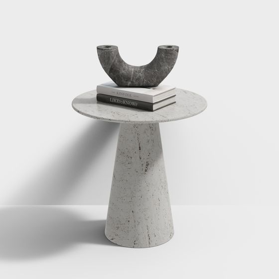 Concrete Round Table 3D model
