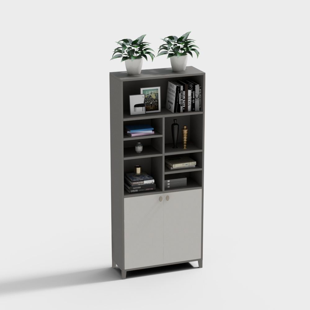 Armoire latérale moderne en hauteur, armoire à fichiers - armoire à trois niveaux