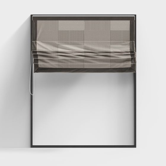 Elegant Low-Polygon Roman Shade 3D model