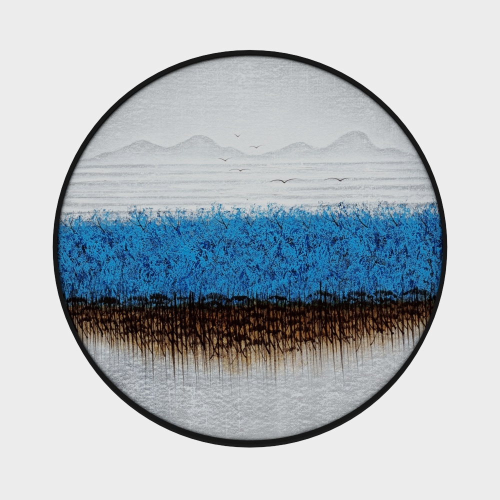 Jane on - High-end oil painting - Xuanguan decorative painting - Blue Flower Sea C