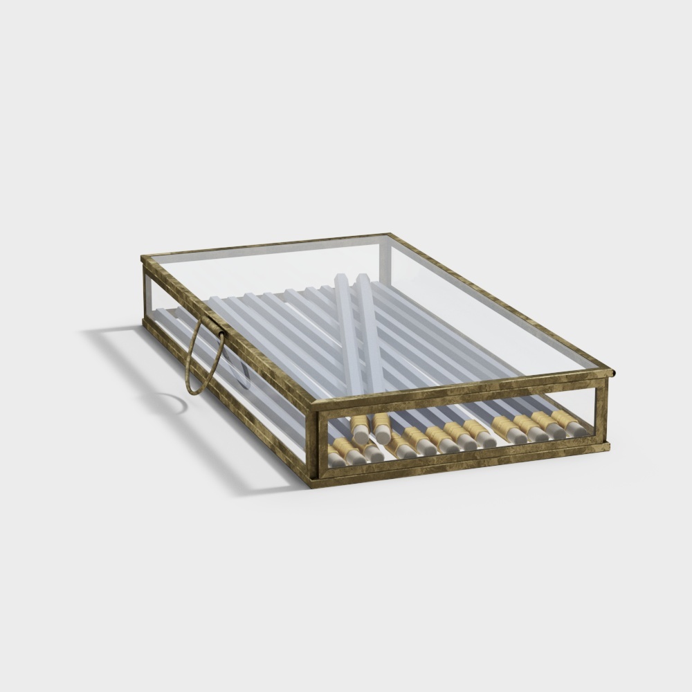 Elegant Low-Polygon 3D Model with Gold Frame