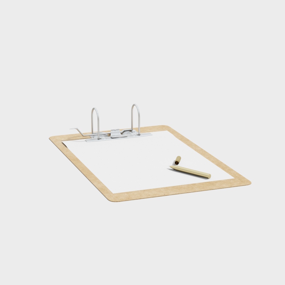 Minimalist Low-Poly Notepad and Pen Set 3D model