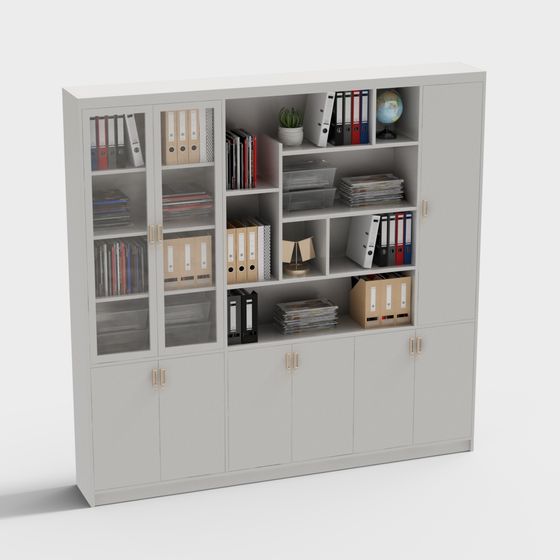 Minimalist Storage Cabinet 3D model for Modern Offices