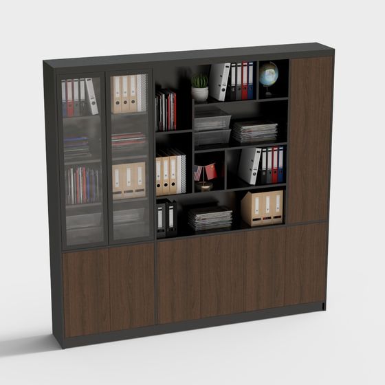 Stylish Low-Polygon Bookshelf 3D model for Modern Offices