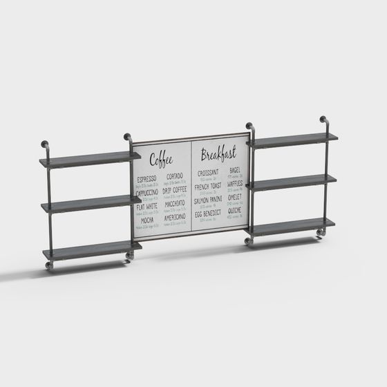 Versatile Mobile Coffee Cart 3D model for Design Projects