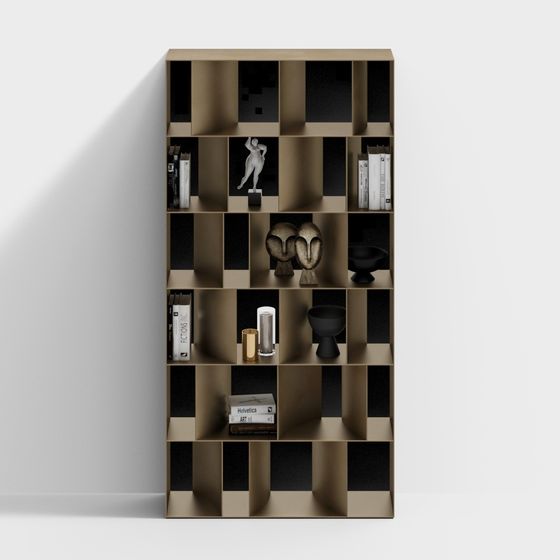 Urban Grid 3D Model Bookshelf Design