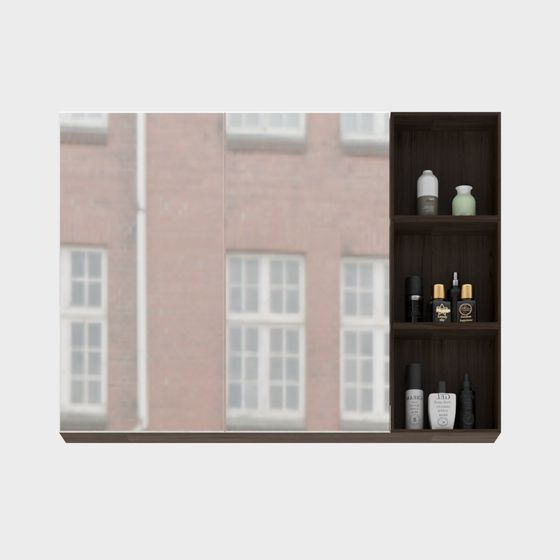 Minimalist Bathroom Mirror Cabinet 3D model