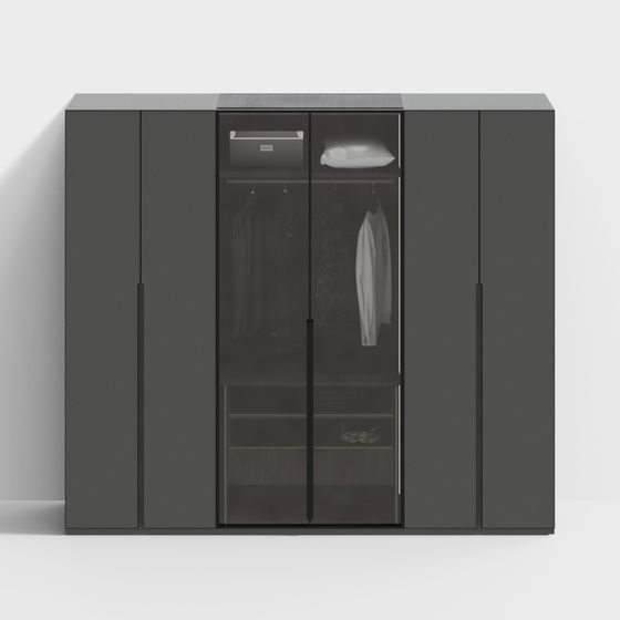 Minimalist Stylish Wardrobe 3D model