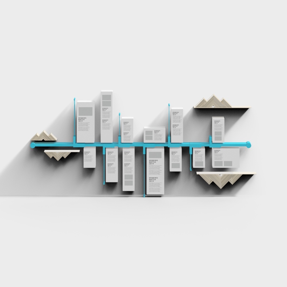 Mountain Peak Bookshelf 3D model